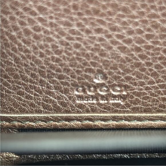 Gucci GG long zip wallet w/ pink metallic leather trim and interior - Picture 9 of 9